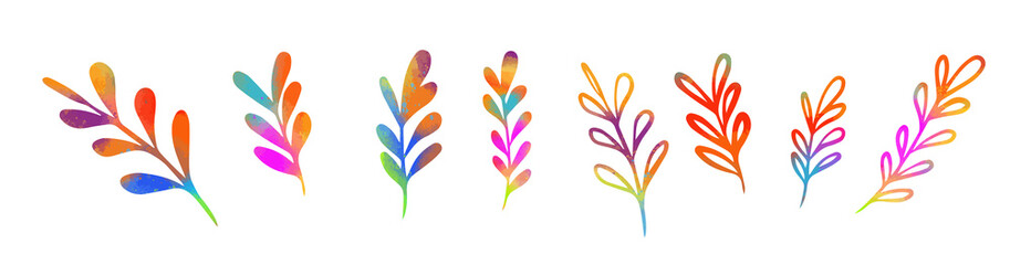 a set of multicolored twigs. Vector