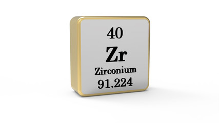 3d Zirconium Element Sign. Stock image	
