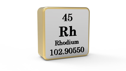 3d Rhodium Element Sign. Stock image	