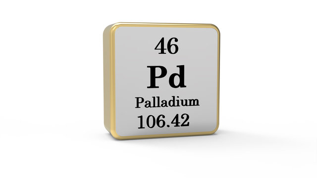3d Palladium Element Sign. Stock image	