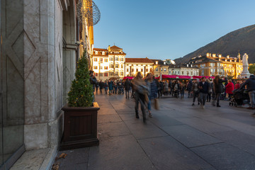 Decorations and Christmas market in South Tyrol, Italy, Eppan, Bolzano.