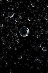 water drop on black background