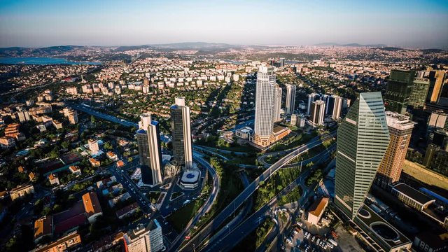 Levent business and financial district of Istanbul, Turkey time lapse