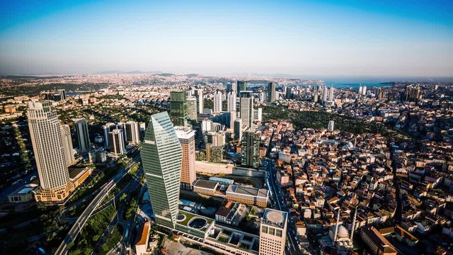 Levent business and financial district of Istanbul, Turkey time lapse