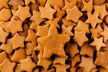 Gingerbread cookies close up. Christmas holiday concept.