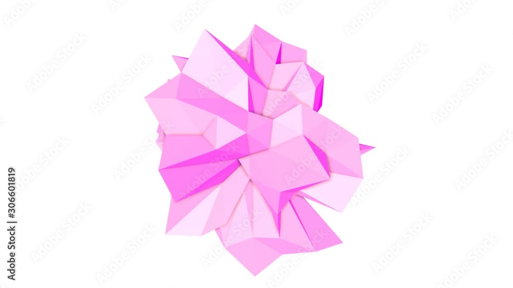Aufkleber low poly slow moving figure. abstract animation. 3d render