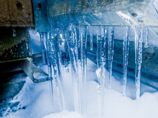 Beautiful icicles at ground level.