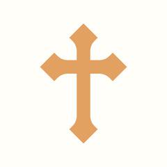 yellow catholic cross on white