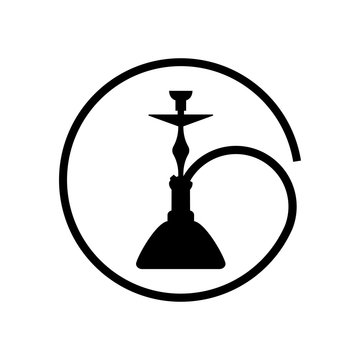 Hookah logo simple icon on white isolated background