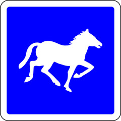 Horse riding road sign