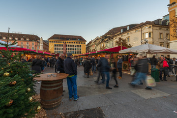 Decorations and Christmas market in South Tyrol, Italy, Eppan, Bolzano.