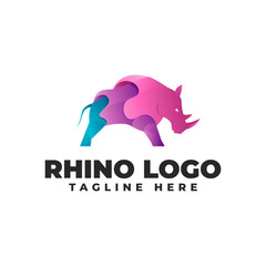 Rhino Gradient Modern Logo Vector Icon Illustration