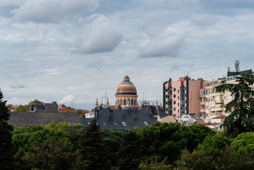 Fototapeta na wymiar Scenic view of the Saint Teresa and Saint Joseph church in Madrid, Spain