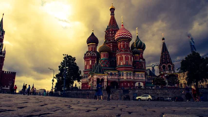 Fototapeten st basils cathedral of christ the savior in moscow © Peter