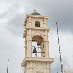 Santorini White Church Cross Dome