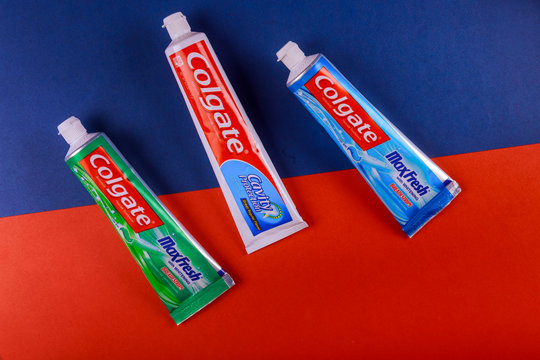 Variety of toothpastes on Colgate is a brand of toothpaste produced by Colgate-Palmolive