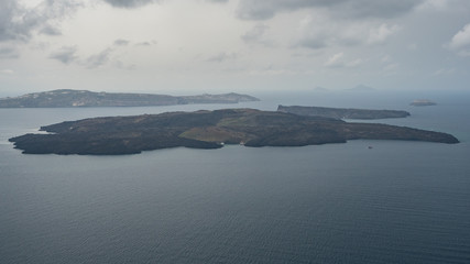 Santorini Tholos island on sea 