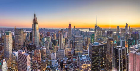 Fotobehang New York City Manhattan midtown buildings skyline © blvdone