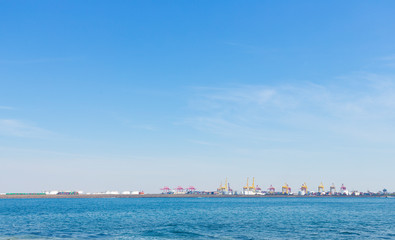 Fototapeta premium View of Port Botany from La Perouse in Sydney, Australia on a sunny day