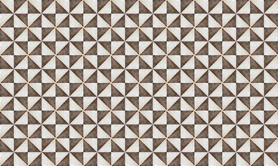 Abstract grunge tile pattern. Geometric background. Brown, tan, grey, neutral color.