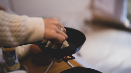 アウトドアでの食事