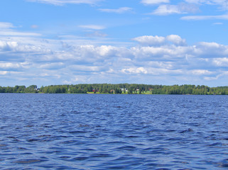 Beautiful lakeside view in Finland