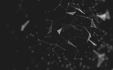 Abstract background. Molecules technology with polygonal shapes, connecting dots and lines....