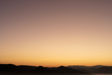 Natural colors. Sunset in the sky with blue, Orange and red dramatic colors