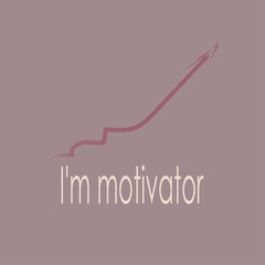 Vector design inspiring and encouraging to follow me. Motivational banner calling to be assertive. Graphical image in the form of a steadily rising chart.