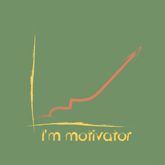 Vector design inspiring and encouraging to follow me. Motivational banner calling to be assertive. Graphical image in the form of a steadily rising chart.