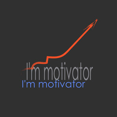 Vector design inspiring and encouraging to follow me. Motivational banner calling to be assertive. Graphical image in the form of a steadily rising chart.