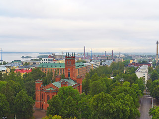 View over beautiful coastal town of Vaasa, Finland