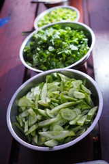  Vegetable in a stainless steel bowl