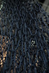 Green Heap of Commercial Fishing Net. Fisherman hunting net.