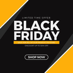 Black friday sale design banner with special offer discount.Modern design banner for promotion ads