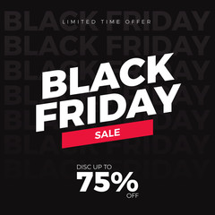 Black friday sale design banner with special offer discount.Modern design banner for promotion ads