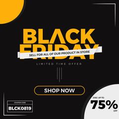 Naklejka na ściany i meble Black friday sale design banner with special offer discount.Modern design banner for promotion ads