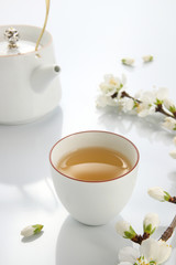 cup of tea with flowers