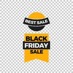 Black friday sale label sticker design. Sale design element for promotion