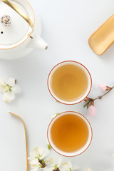 cup of tea with flowers