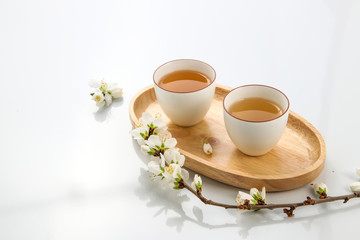 cup of tea and flowers