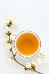 cup of tea with flowers