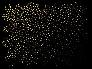 Falling confetti on black background.