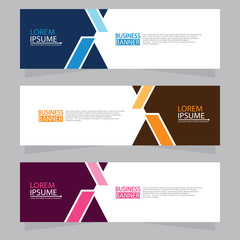 Vector abstract design web banner template. Web Design Elements - Header Design. Abstract geometric web banner template on grey background.Modern banner.