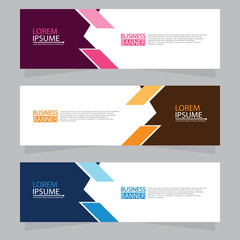 Vector abstract design web banner template. Web Design Elements - Header Design. Abstract geometric web banner template on grey background.Modern banner.