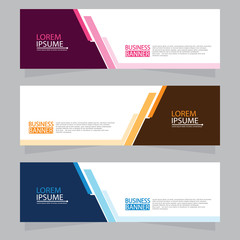 Vector abstract design web banner template. Web Design Elements - Header Design. Abstract geometric web banner template on grey background.Modern banner.