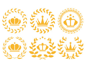 王冠　月桂樹　ランキング 星　ベクター