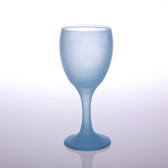 Empty glass isolated on grey and white background for mockup or souvenir