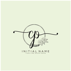 CP Letter Initial beauty monogram and elegant logo design, handwriting logo of initial signature, wedding, fashion, floral and botanical with creative template design.
