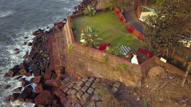 Wedding Couple At Raj Bhavan In Goa, India